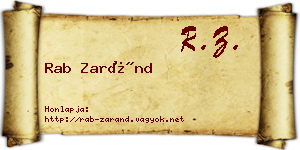 Rab Zaránd névjegykártya